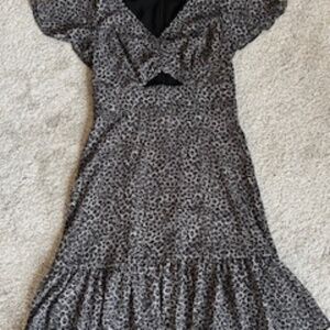 Michael Kors black and gray, medi dress, size small, leopard print